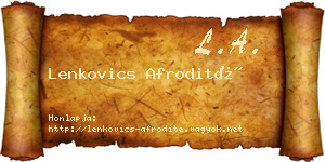 Lenkovics Afrodité névjegykártya